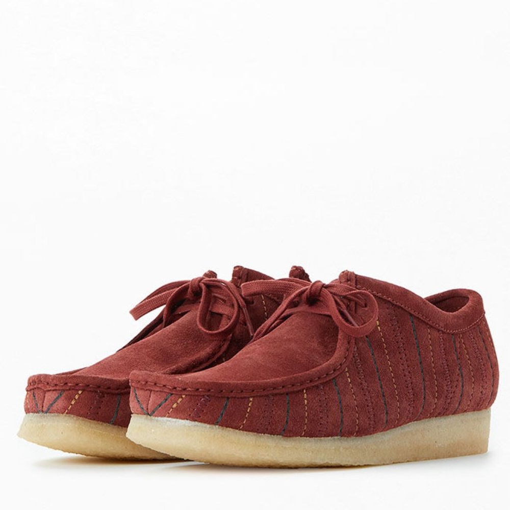 Clarks Men's Wallabee burgundy combi Lace up Boots